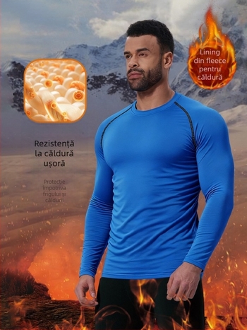 Set trening bărbați Milk Silk Velvet – uscare rapidă, bază termică, pentru alergare și schi în aer liber, Poliester 95%