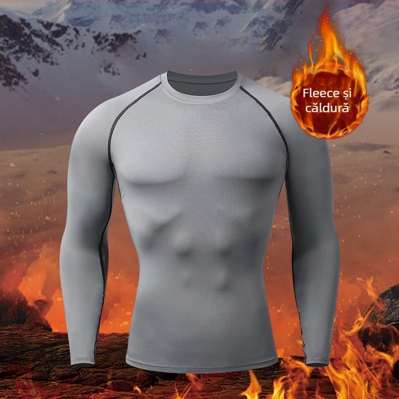 Set trening bărbați Milk Silk Velvet – uscare rapidă, bază termică, pentru alergare și schi în aer liber, Poliester 95%