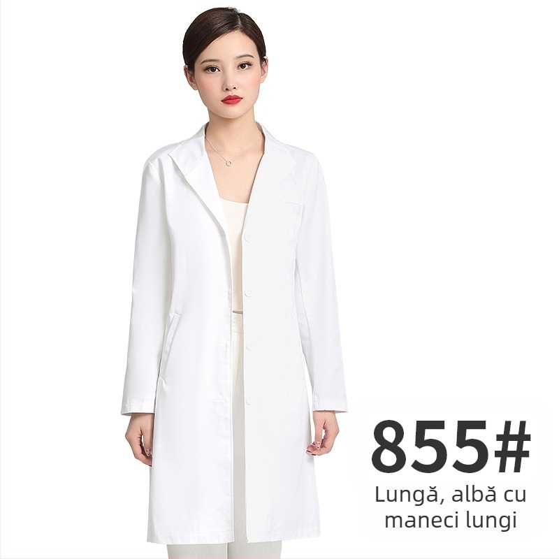 Uniformă unisex pentru salon de înfrumusețare, top cu mâneci medii, material Chenille, 50–70% elastan, pantaloni 5/4, guler din blană artificială