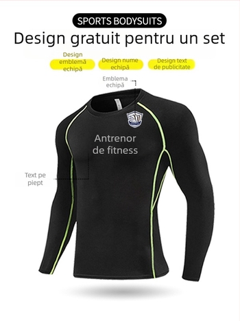 Top bază pentru iarnă: cald, uscare rapidă, unisex, mâneci lungi, model în dungi, poliester cu căptușeală velur