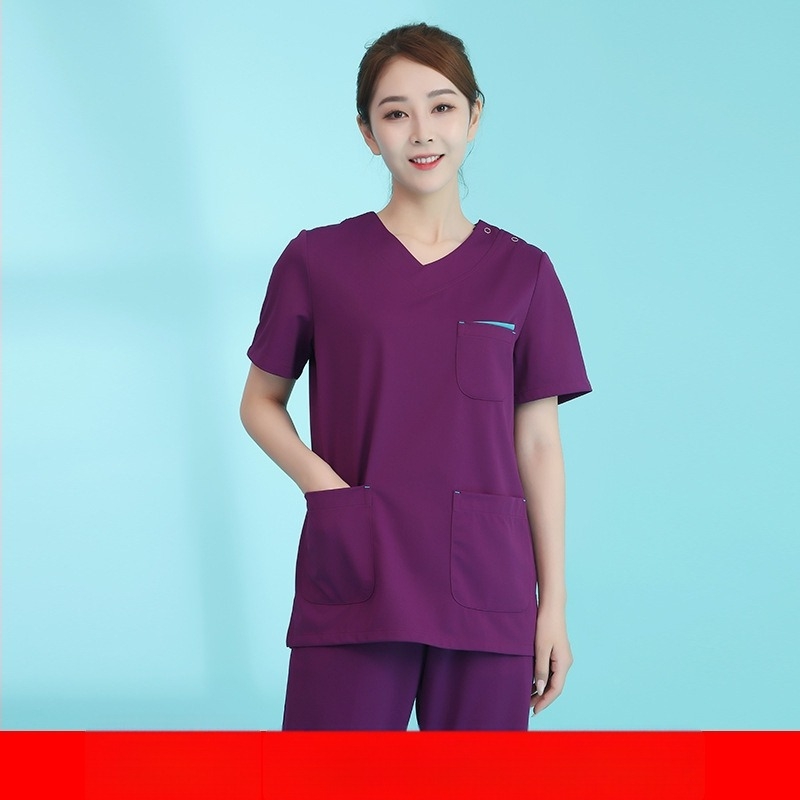 Set de scrubs medicali pentru personal dentar și medical | unisex, absorbție a umidității, pantaloni 3/4, mâneci scurte, poliester 95%+