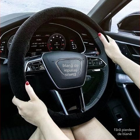 Husă volan pluș pentru iarnă – universală, stil original, Good luck