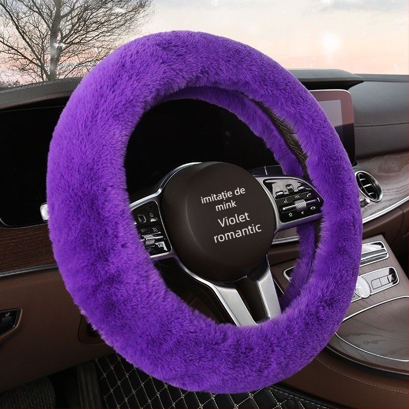 Husă volan pluș pentru iarnă – universală, stil original, Good luck