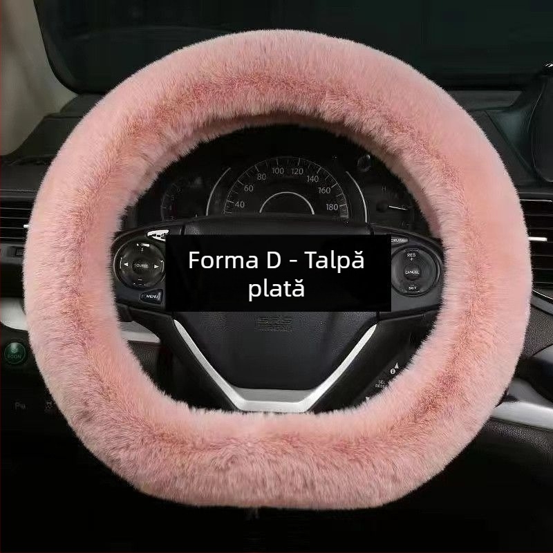 Husă volan pluș pentru iarnă – universală, stil original, Good luck