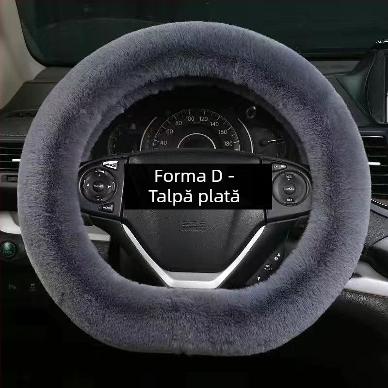 Husă volan pluș pentru iarnă – universală, stil original, Good luck