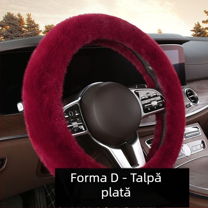 Husă volan pluș pentru iarnă – universală, stil original, Good luck