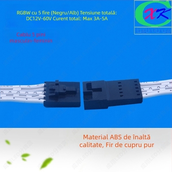 Cutie de distribuție LED RGBW cu 5 conductoare, 6 porturi, conector LED 5050, carcasă ABS, Cheng xiang