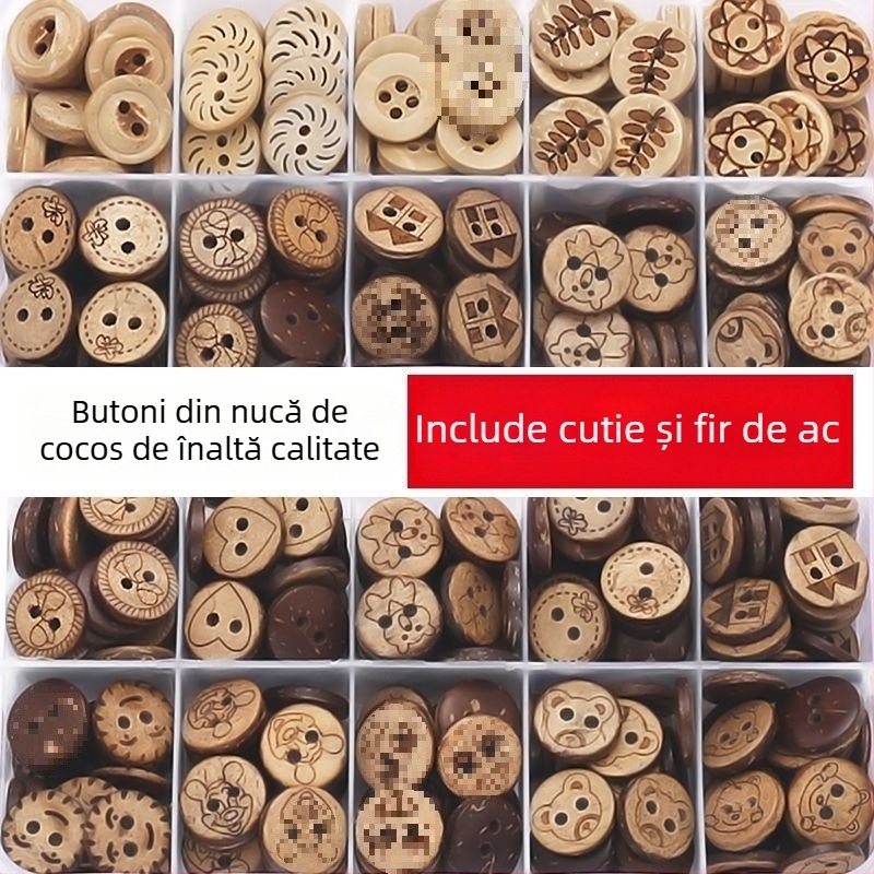 Butoni din lemn pentru copii — design modern și versatil pentru cămăși (Brand: Press fen; Disponibilitate: în stoc; Sezon: vara 2021)