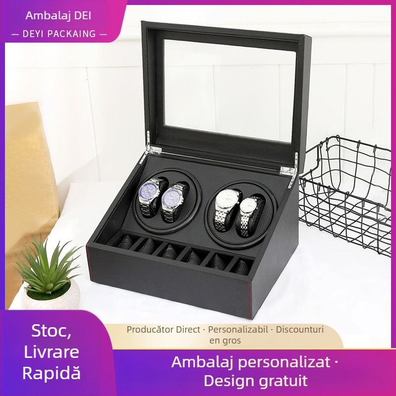 Cutie cadou din PU piele și lemn, personalizabilă pentru bijuterii, ceasuri și cosmetice — realizare manuală, ambalare finală