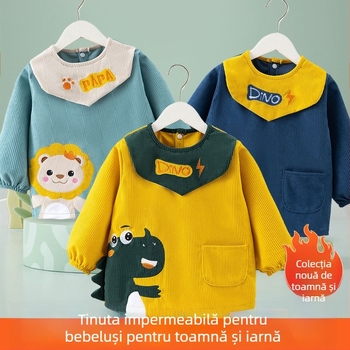 Smoc impermeabil corduroy pentru bebeluți, pentru băieți, model desen animat, poliester, 1-3 ani