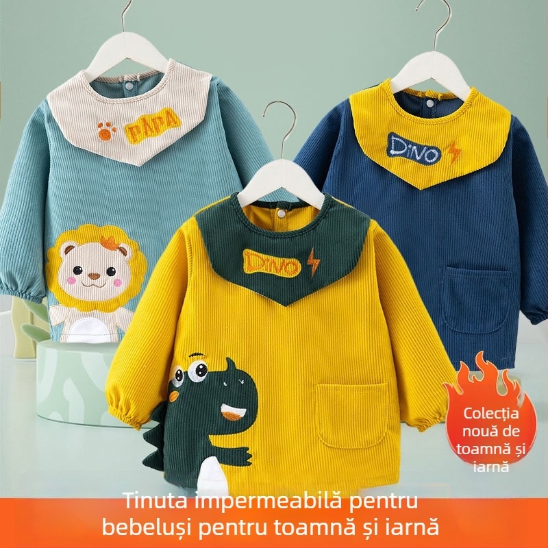 Smoc impermeabil corduroy pentru bebeluți, pentru băieți, model desen animat, poliester, 1-3 ani
