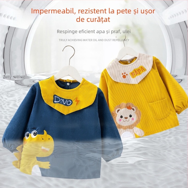 Smoc impermeabil corduroy pentru bebeluți, pentru băieți, model desen animat, poliester, 1-3 ani