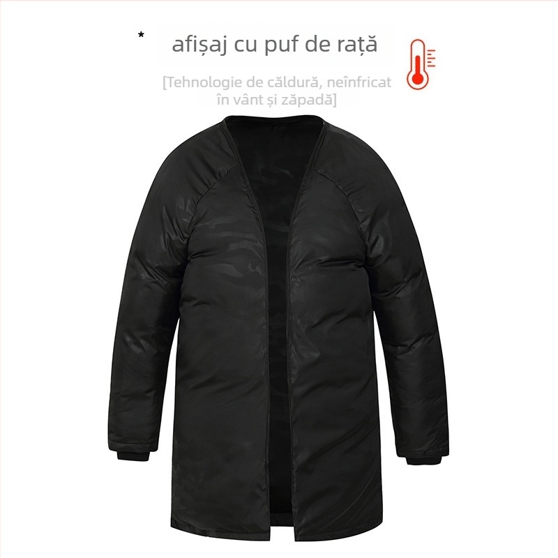 Geacă de puf pentru bărbați Snow Bona, cu căptușeală detașabilă, umplere din puf alb de rață 600, impermeabilă și rezistentă la vânt, lungime medie, glugă, croială lejeră