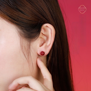 Cercei cinnabar picătură – accesorii pentru urechi Yu Fu Xiang, stil geometric etnic artistic retro, lansare vara 2025.