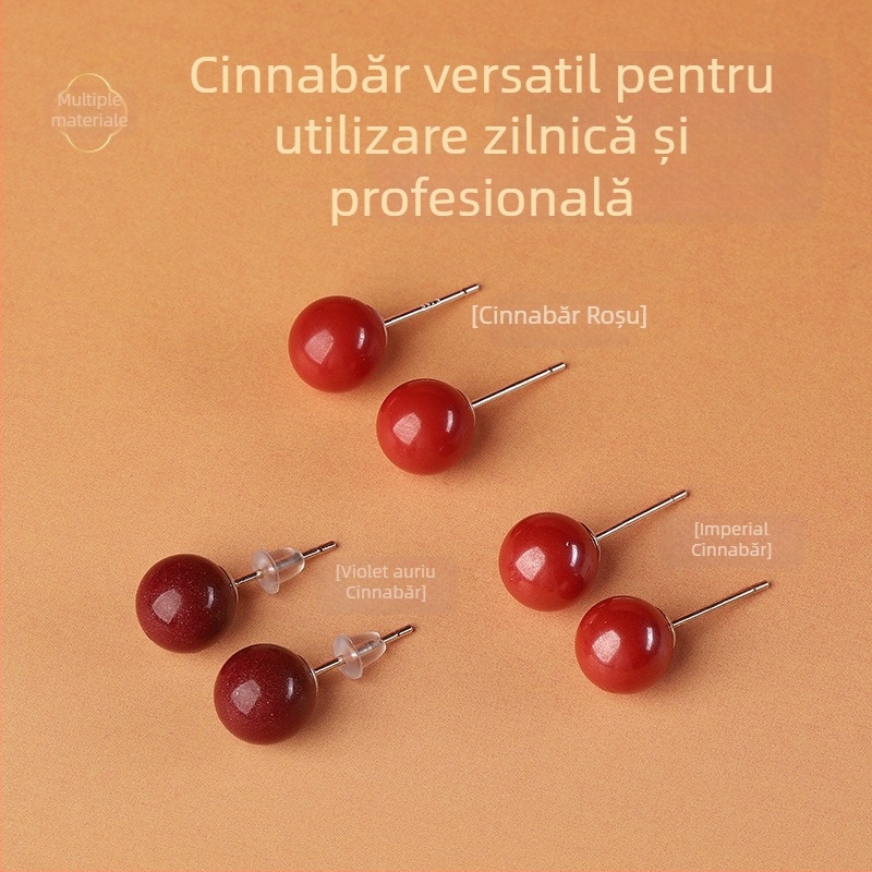 Cercei cinnabar picătură – accesorii pentru urechi Yu Fu Xiang, stil geometric etnic artistic retro, lansare vara 2025.