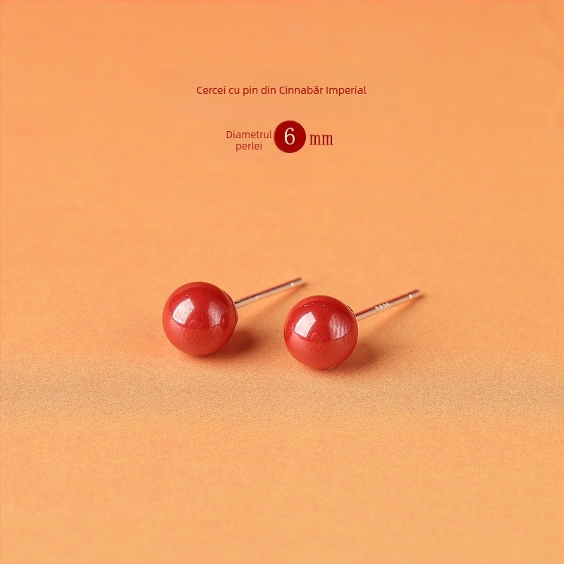 Cercei cinnabar picătură – accesorii pentru urechi Yu Fu Xiang, stil geometric etnic artistic retro, lansare vara 2025.