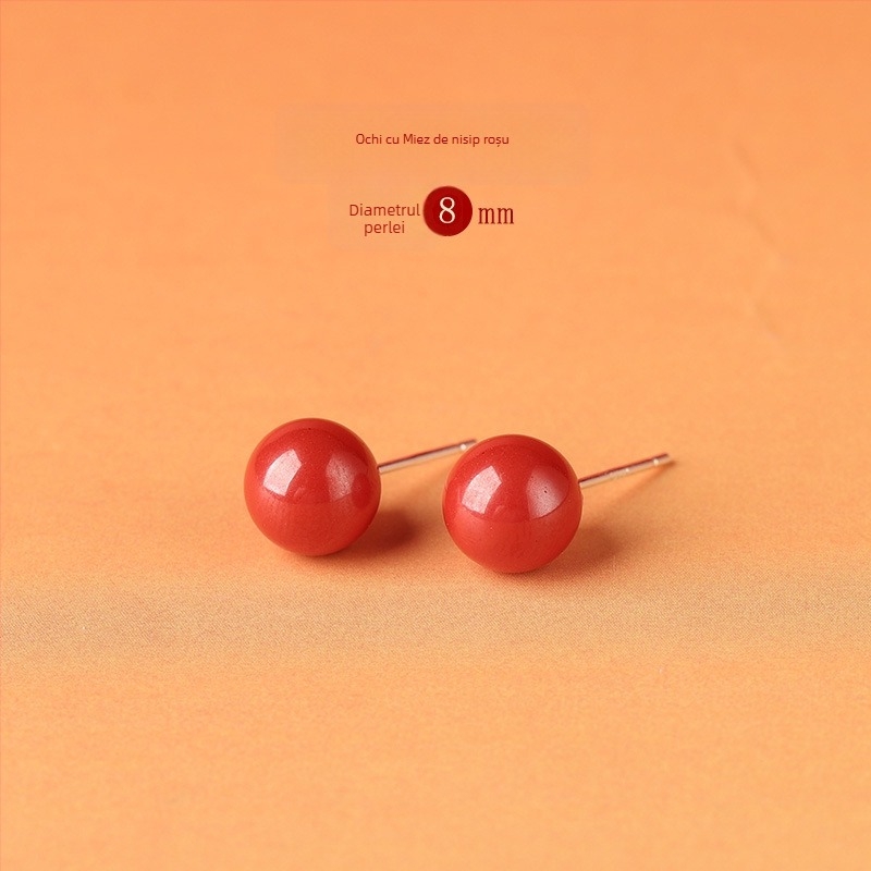 Cercei cinnabar picătură – accesorii pentru urechi Yu Fu Xiang, stil geometric etnic artistic retro, lansare vara 2025.