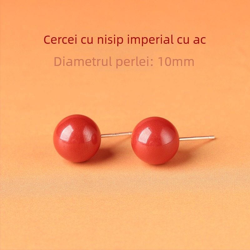 Cercei cinnabar picătură – accesorii pentru urechi Yu Fu Xiang, stil geometric etnic artistic retro, lansare vara 2025.