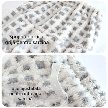 Pantaloni de dormit pentru mame din coral fleece, talie înaltă, ajustabili, lungi, pentru iarnă