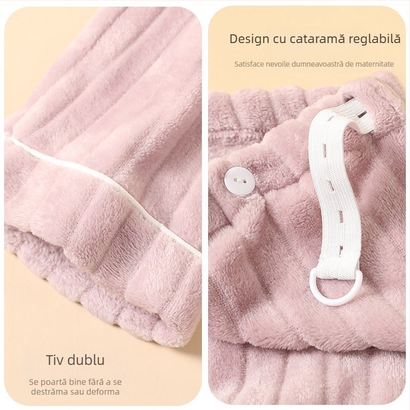 Pantaloni de maternitate cu căptușeală din fleece, flanel gros, talie reglabilă, confortabili pentru toamnă și iarnă, pentru uz casnic și în exterior