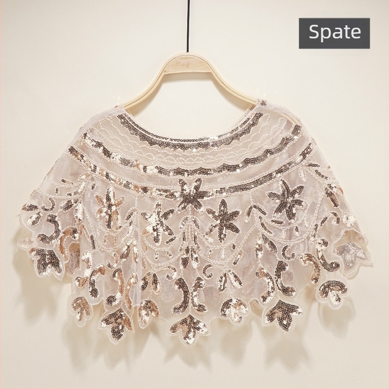 Cardigan paietat din plasă, inspirat din anii 1920, tricotat prin warp, decorativ, lungime medie, iarnă 2021