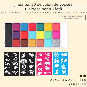 Paletă pentru pictură corporală cu vopsele pe bază de ulei pentru machiaj de scenă Halloween, gata de cadou, ambalată într-o singură cutie, accesoriu pentru acuarelă