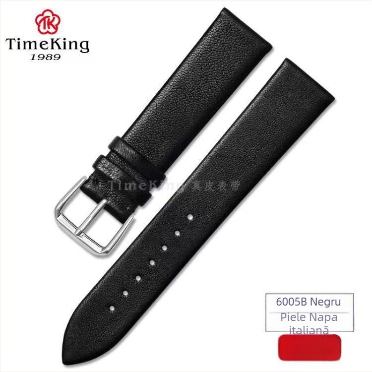 Brățară pentru ceas TimeKing, piele Napa de vițel, model mătase, finisaj mat, stil minimalist-lux