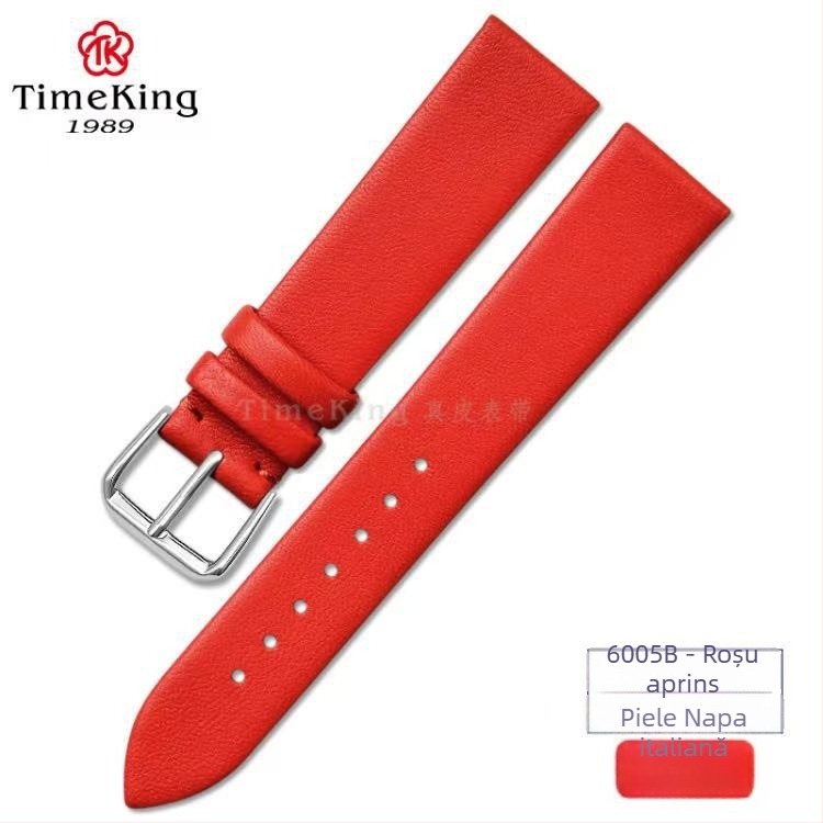 Brățară pentru ceas TimeKing, piele Napa de vițel, model mătase, finisaj mat, stil minimalist-lux