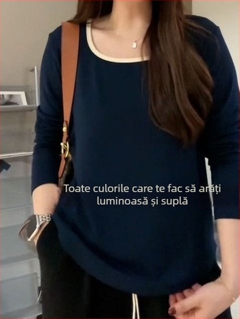 tricou cu decolteu pătrat, material viscoză, broderie, croială oversized