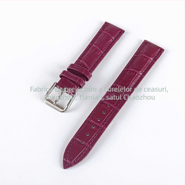 Brățară de ceas din piele naturală, unisex, textură bambus-crocodil, două straturi de piele de vită, origine: Chaozhou, iarna 2023