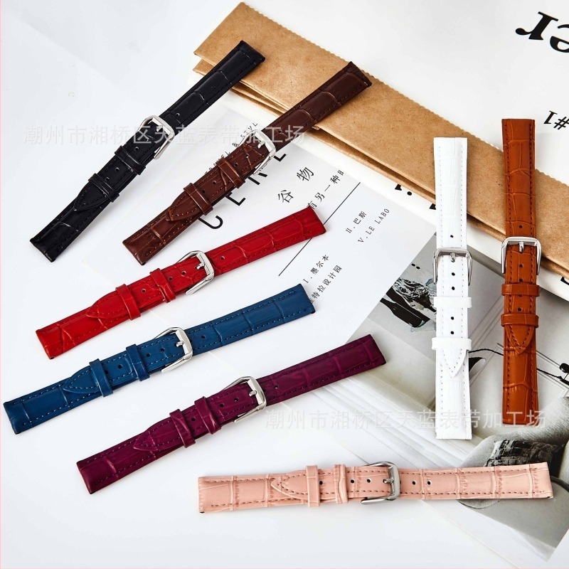 Brățară de ceas din piele naturală, unisex, textură bambus-crocodil, două straturi de piele de vită, origine: Chaozhou, iarna 2023