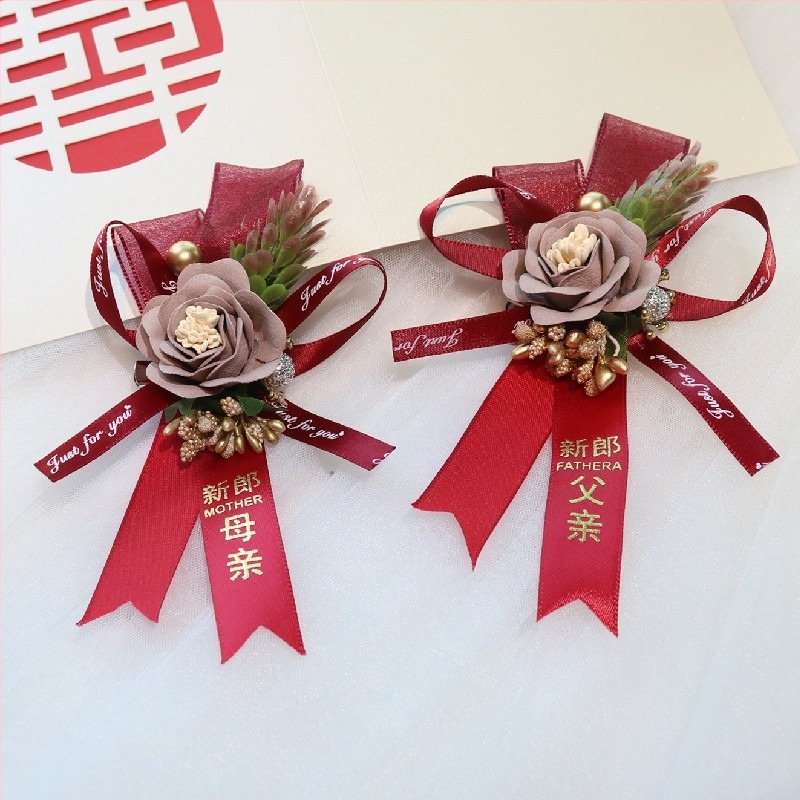 Set corsage pentru nuntă – stil modern minimalist, cuplu, design geometric, iarnă 2022