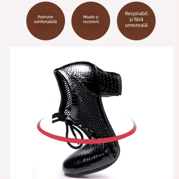 Pantofi de dans latino pentru femei, toc mediu, respirabili, talpă PU, partea superioară din piele sintetică