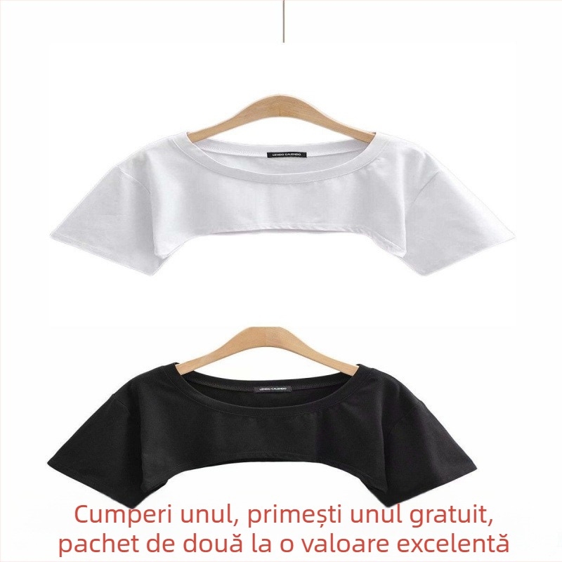 Tricou din bumbac, mâneci scurte, croială lejeră, guler rotund, stil urban.