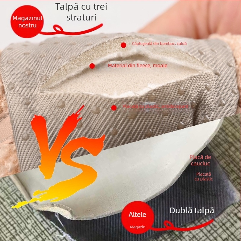 Pantofi de mers pentru copii 1–3 ani, închidere Velcro, talpă moale PU, căptușeală fleece călduroasă, antiderapant pentru iarnă