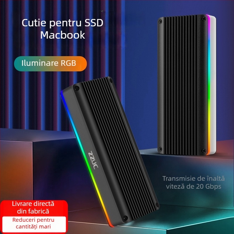 Carcasă SSD M.6 fără instrumente, NVMe/NGFF, M.2, aliaj de aluminiu, până la 8TB, USB-C 3.1/3.2