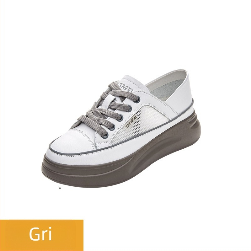 Pantofi sport cu platformă pentru femei, cu partea superioară din plasă, închidere cu șiret frontal, talpă din poliuretan, înălțime platformă 3–5 cm, respirabili