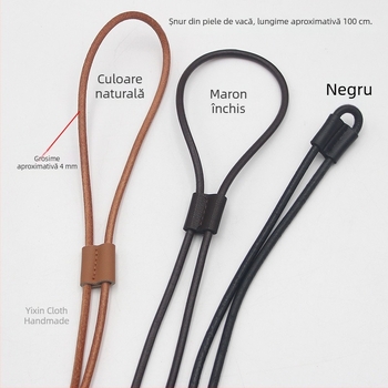 Geantă bucket din piele naturală cu șnur, model vintage, rucsac pentru femei