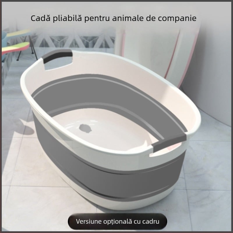 Cadă de baie pentru animale de companie, pentru pisici și câini mici, din plastic, potrivire universală, fără pliere