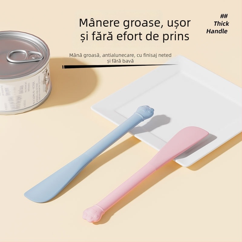 Kuchi Lingură pentru conserve de pisici, cu mâner lung și deschizător multifuncțional de conserve