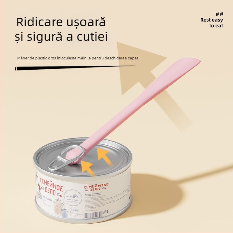 Kuchi Lingură pentru conserve de pisici, cu mâner lung și deschizător multifuncțional de conserve