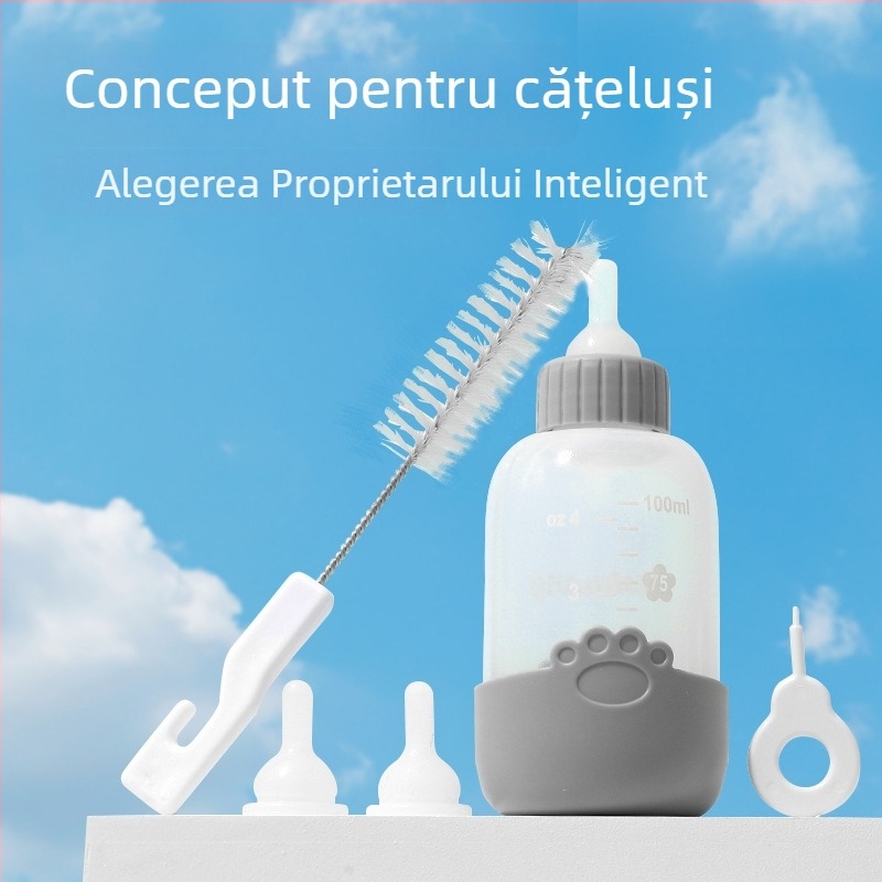 Tetina din silicon antiînghițire pentru pisicuțe, compatibilă cu sticla PET