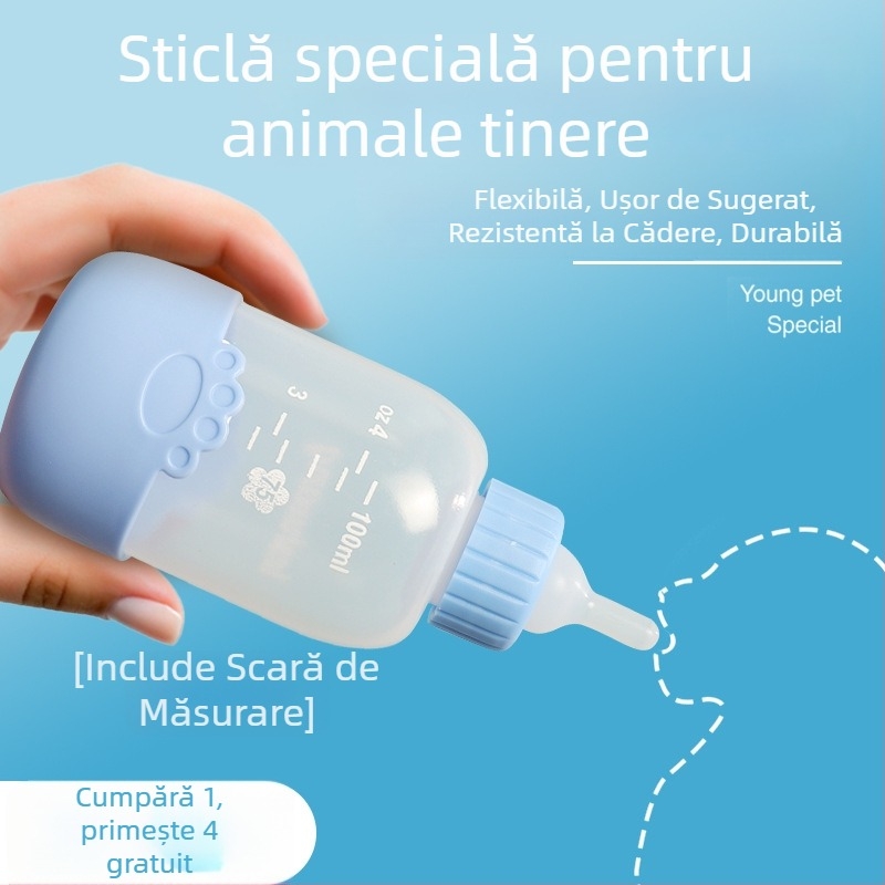 Tetina din silicon antiînghițire pentru pisicuțe, compatibilă cu sticla PET