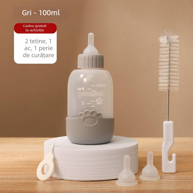 Tetina din silicon antiînghițire pentru pisicuțe, compatibilă cu sticla PET
