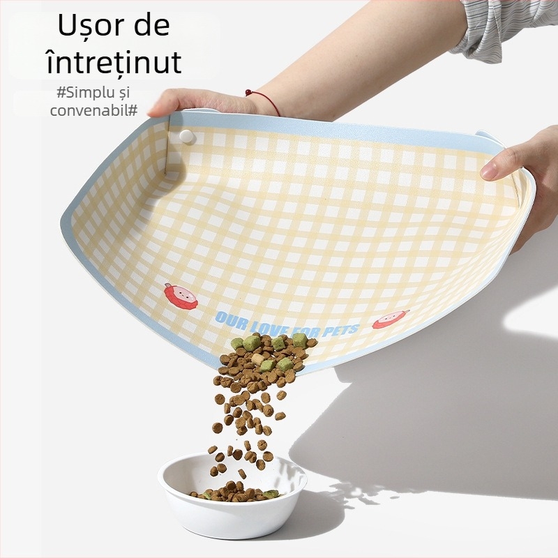 Covoraș din PU pentru hrănire, anti-derapare, impermeabil și rezistent la ulei, pentru boluri de pisică și câine, în diferite dimensiuni