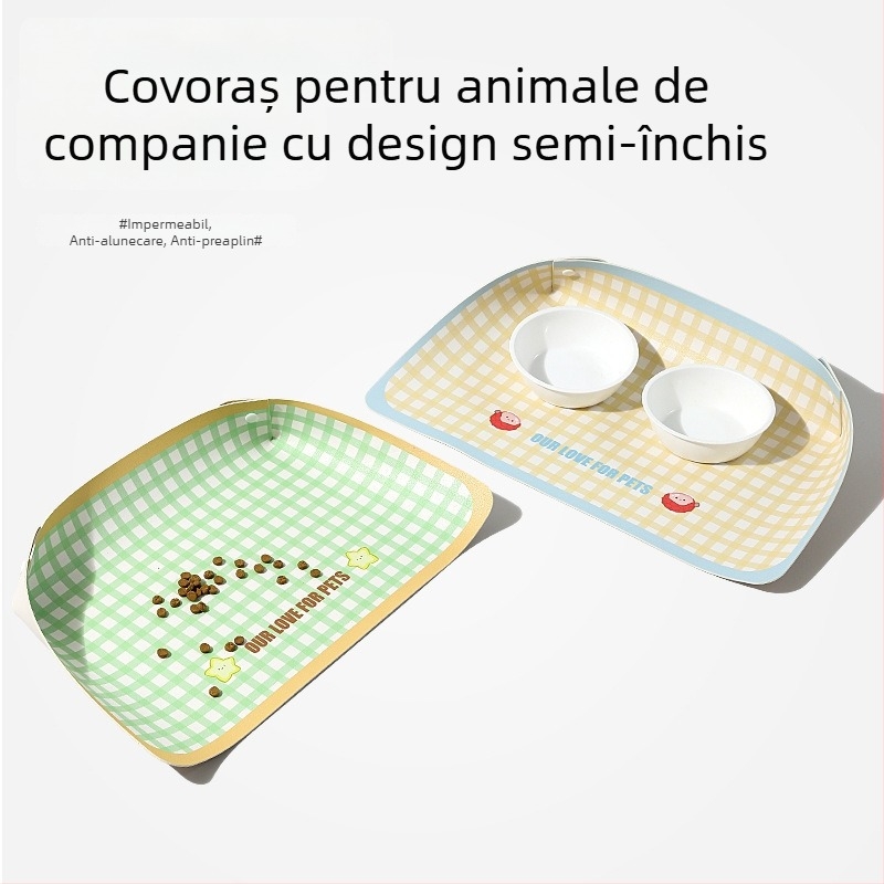 Covoraș din PU pentru hrănire, anti-derapare, impermeabil și rezistent la ulei, pentru boluri de pisică și câine, în diferite dimensiuni