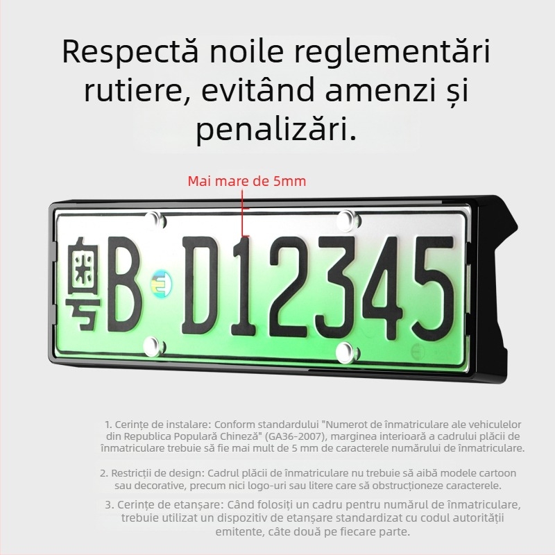 Suport pentru plăcuța de înmatriculare cu protecție completă a marginii pentru YU7 — cadru protector din plastic