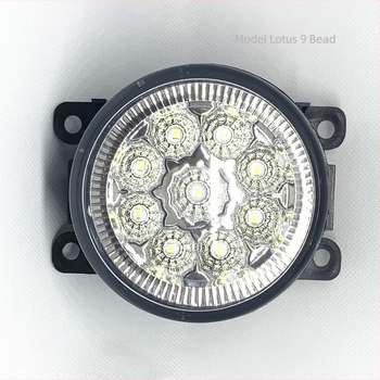 Far LED de ceață frontal, carcasa PC+PP, 12V, 35W, durată de viață 50.000 h; compatibil cu Mitsubishi Outlander 2013-2016 și alte modele menționate (Ford, Suzuki, Renault, Citroën, Focus, Swift, Opel)