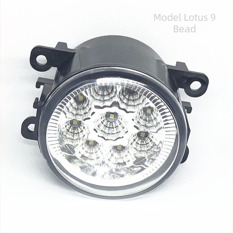 Far LED de ceață frontal, carcasa PC+PP, 12V, 35W, durată de viață 50.000 h; compatibil cu Mitsubishi Outlander 2013-2016 și alte modele menționate (Ford, Suzuki, Renault, Citroën, Focus, Swift, Opel)