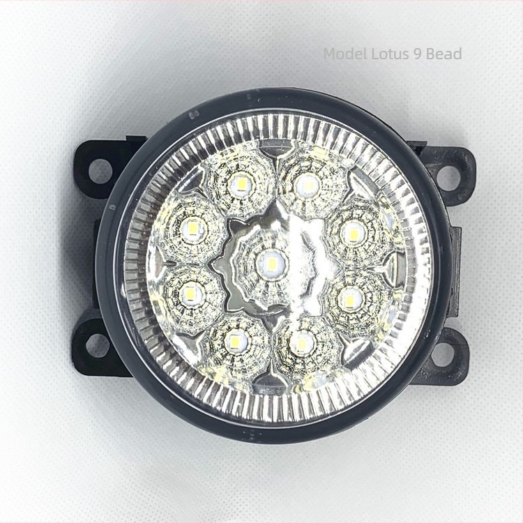 Far LED de ceață frontal, carcasa PC+PP, 12V, 35W, durată de viață 50.000 h; compatibil cu Mitsubishi Outlander 2013-2016 și alte modele menționate (Ford, Suzuki, Renault, Citroën, Focus, Swift, Opel)